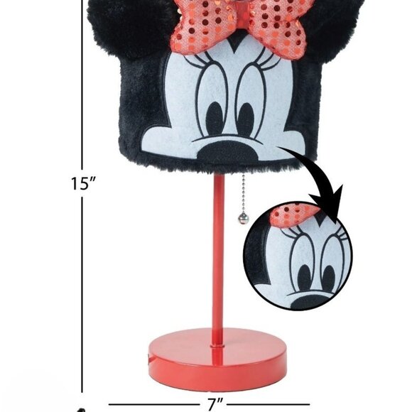 DISNEY'S Minnie Mouse Stick Lamp with Plush Shade - Picture 2 of 6